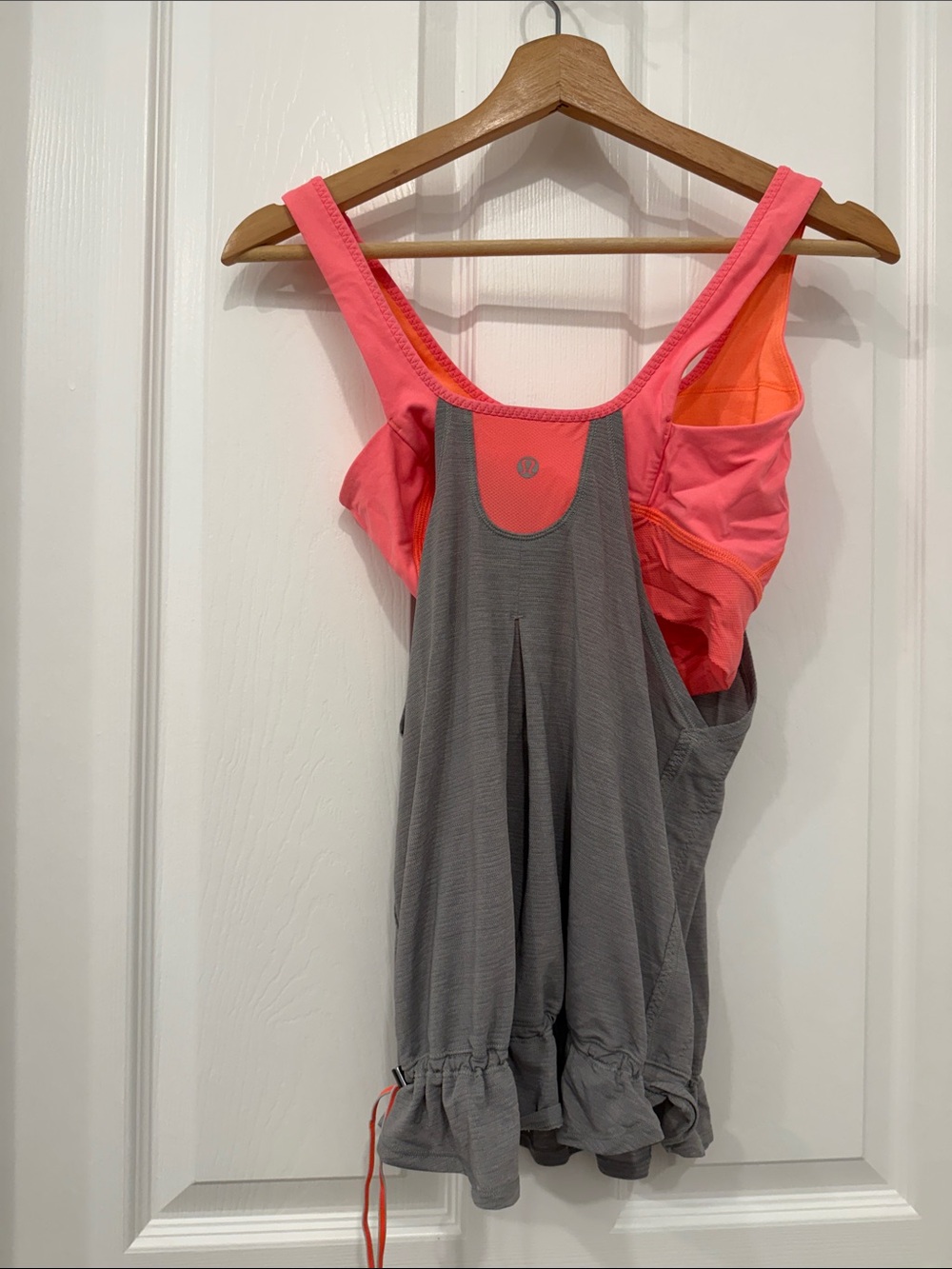 lululemon athletica Gray Tank Top with Pink/Coral Accents